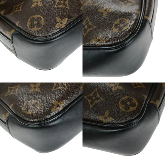 LOUIS VUITTON Bass PM Shoulder Bag Monogram Macassar Brown Black - Picture 14 of 15